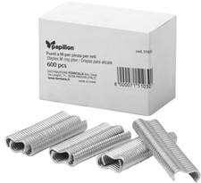 PUNTI 600PZ per PINZA PER RETI PER FISSARE RECINZIONI CON CARICATORE - PAPILLON