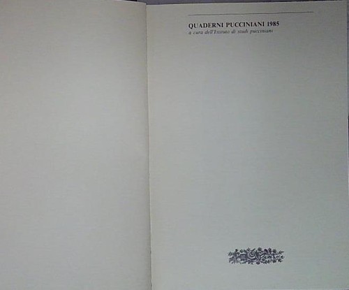 Quaderni pucciniani 1985 - quaderni,