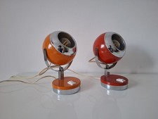 Coppia Lampade Vintage Design R. Essig Eyeball Space Age 70