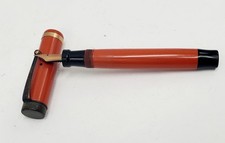 Penna stilografica Parker Duofold Jr. Lucky Curve anni '20 pennino 14k arancione bruciato 4,5"