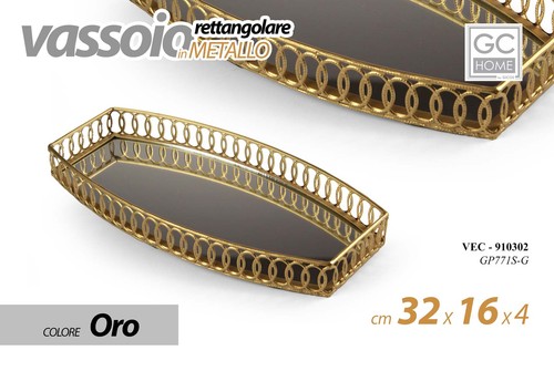 Vassoio metallo rettangolare - vassoio,