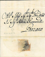 Prefilatelica timbro a secco CSA. Roma 24.8.1734 per Ponzano, sigillo al retro