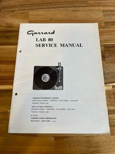 Manuale servizio giradischi - servizio,