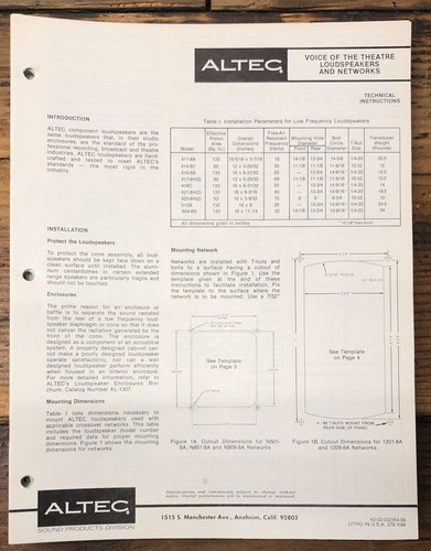 Altec vott 411 - altec, 604-8g