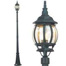 Lampione Vittoriano Classico da Giardino Lampada Esterno Alluminio 202 cm Bronzo
