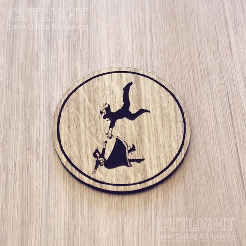 Sottobicchiere legno taglio - in,