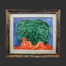 virgilio guidi, uomo nello spazio, olio su tela del 1973