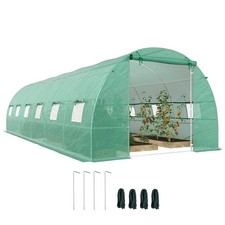 Outsunny Serra a Tunnel da Giardino 8x3x2 m con Tetto Arrotondato in PE Verde