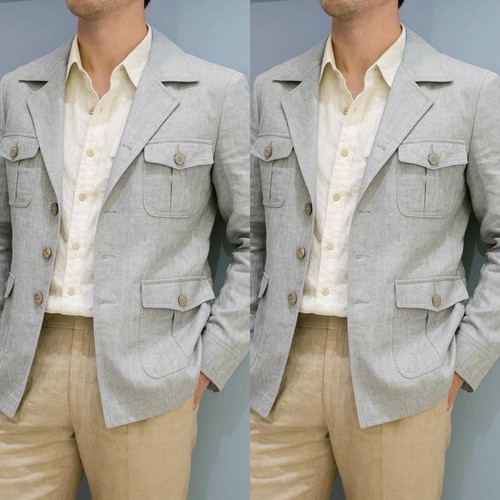 Giacca uomo safari cotone
