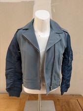 Giacca Pelle Bleu Clair