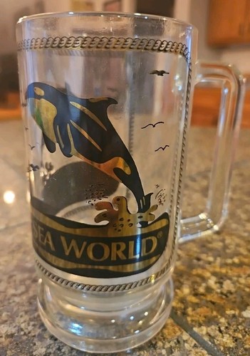 Tazza vintage sea world vetro - vintage,
