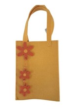 Shopping bag borsa sacchetto lana cotta gialla fiori donna ragazza NUOVA