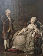 Dipinto Olio Su Tela. Scena