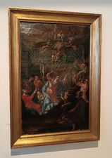 Dipinto antico .- olio su tela - Assunzione della vergine XVIII secolo