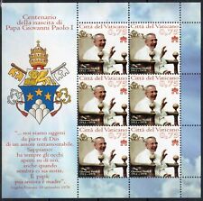 2012 Vaticano Foglietti BENEDETTO XVI 100° nascita di Giovanni Paolo I MNH