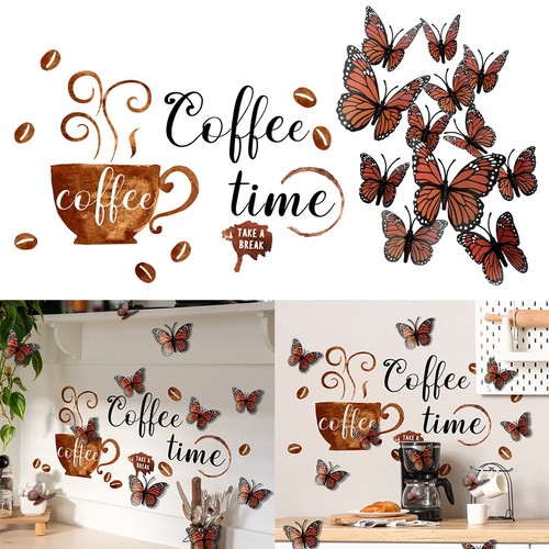 Adesivi farfalla con tazza - 12,