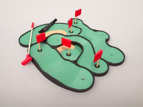 Mini campo golf desktop - golf, 3d