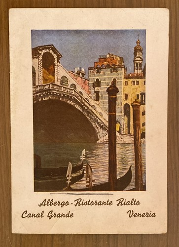Cartolina venezia albergo - venezia,