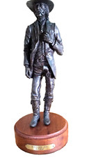 Statuina scultura bronzo Bill Bond Dimond Jim cowboy sceriffo uomo 15"