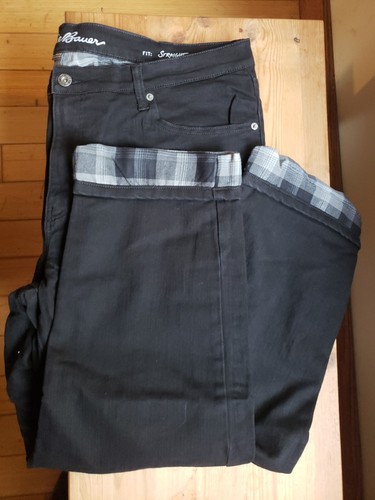 Pantaloni strech denim nero