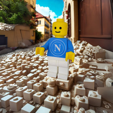 Personaggio LEGO Napoli 20cm – Fan Art SSC Napoli Calcio Stampa 3D