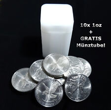 10 PEZZI 1 OZ MEDAGLIA TITANIO USA EAGLE + TUBO MONETA - AQUILA LIBERTY - ONCIA LINGOTTO