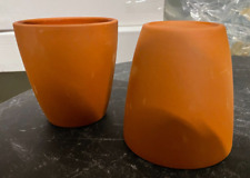 COK SET 2 BICCHIERI IN TERRACOTTA - CERAMICA SMALTATI INTERNAMENTE PER ALIMENTI