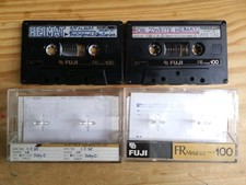 2x FUJI FR Metal 100 Minuti Cassetta Tape Tipo IV 1980 USATO musica audio vintage