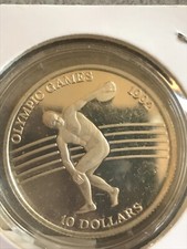 Niue Australia Nuova Zelanda 10 Dollari 1991 Lancio  disco Giochi Olimpici Proof