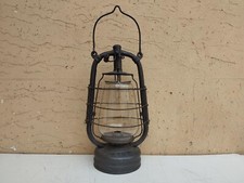 ANTICA LANTERNA DA TEMPESTA O URAGANO IN VETRO E FERRO MADE IN GERMANY H cm.45