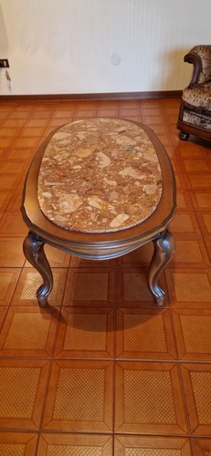 Tavolino legno vero marmo - e,