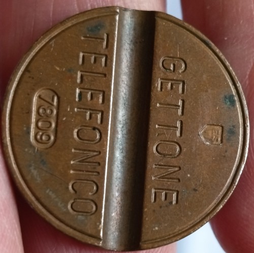 Gettone telefonico con segno - telefonico,