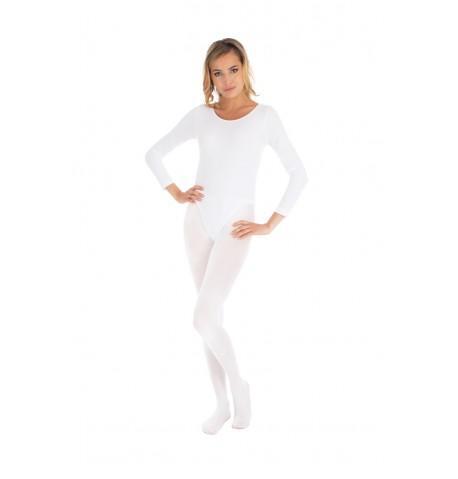 Body danza bianco manica lunga