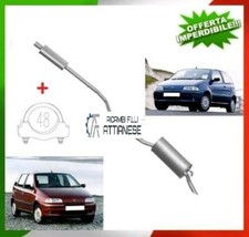 MARMITTA COMPLETA CENTRALE E TERMINALE + FASCETTA FIAT PUNTO (176) 55 1.1