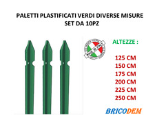 PALETTI IN FERRO PLASTIFICATI VERDI PER RECINZIONE RETE METALLICA SET DA 10PZ.