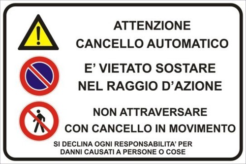 Cartello segnaletico targa - cartello,