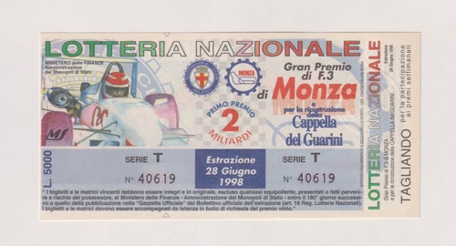 Biglietto lotteria monza - lotteria,