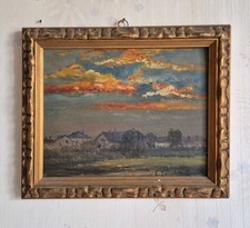 Ferrettini Rossotti Emilia TORINO  allieva Delleani  TRAMONTO cascina paesaggio