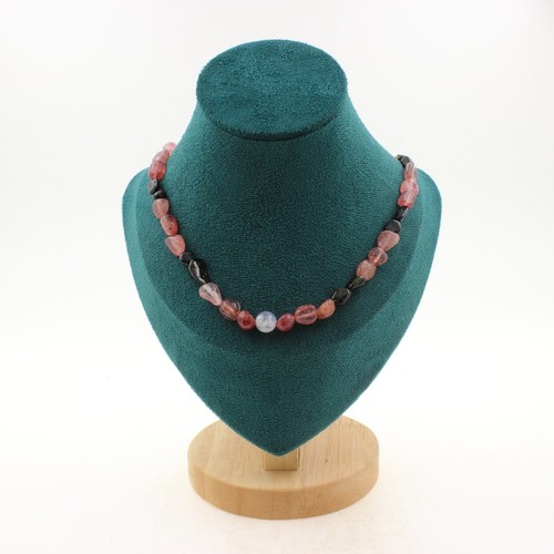 Collana perle fragola - fragola, quarzo