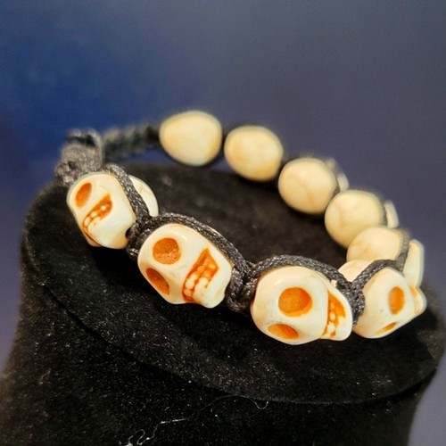 Bracciale perline teschio - bracciale,