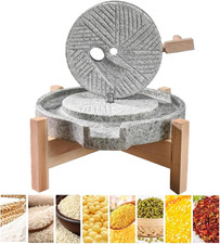 Mulino a Pietra Manuale Con Base in Legno, Macinino per Cereali E Legumi, Macina