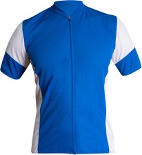 Maglia ciclismo Schwinn Pro full zip manica corta blu 3 tasche