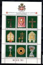 SMOM 1991 Sass. Bl.33 Foglietto 100% Nuovo ** Arredi Sacri, 4 s.- 9 valori