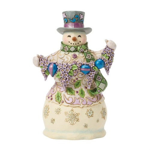 Figurina pupazzo neve viola - figurina,