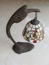 Lampada da tavolo ingresso Abatjour Vetro TIFFANY base LIBERTY in Ottone COBRA 