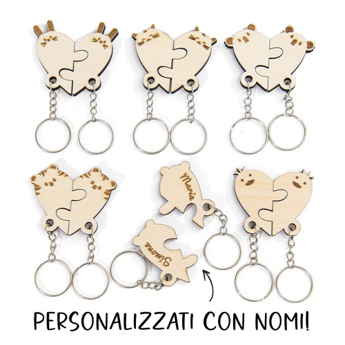Portachiavi coppia legno - portachiavi, in