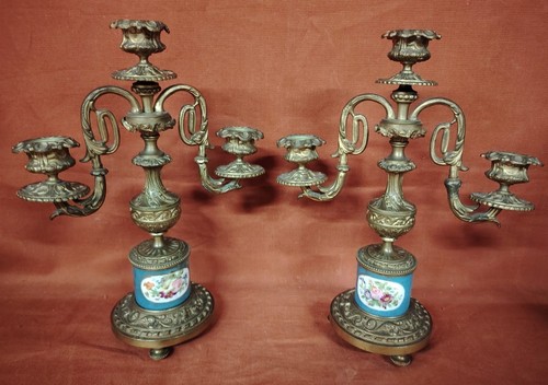 Antica coppia candelabri a - di,