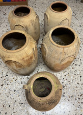 5pz di Antiche e Originali Anfore Brocca Olio VINO in TERRACOTTA fine '800