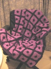  Coperta uncinetto, plaid, granny square,crochet,  handmade, PURPLE