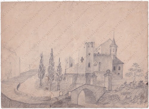 Disegno matita castello - disegno,